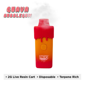Packwoods Packs Live Resin Disposable Hybrid Guava Bubblegum 2g