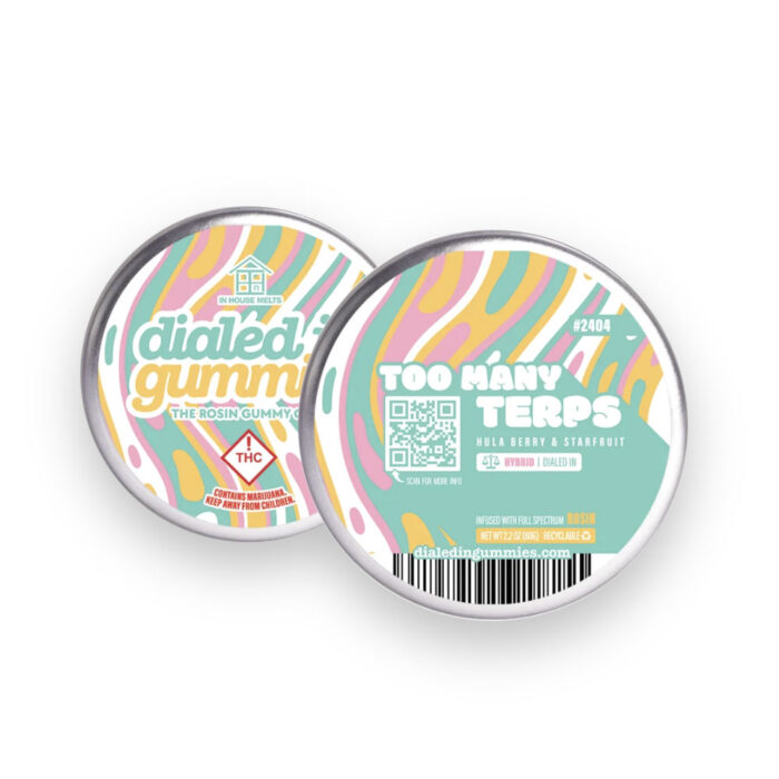 product_ece32647-fdfc-4a56-a1b6-f64d570ec2a0 Dialed In... Rosin Gummies Too Many Terps 100mg - Image 1