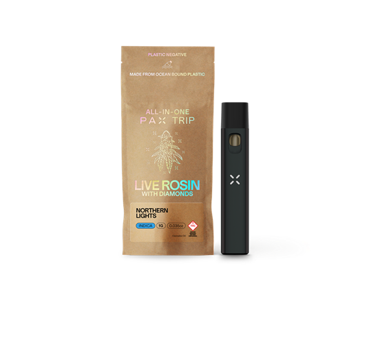 product_2a94f4a4-4f38-4255-847c-b4a5d7f8e878 Pax Trip Live Rosin Diamond Disposable Indica Northern Lights 1g - Image 1