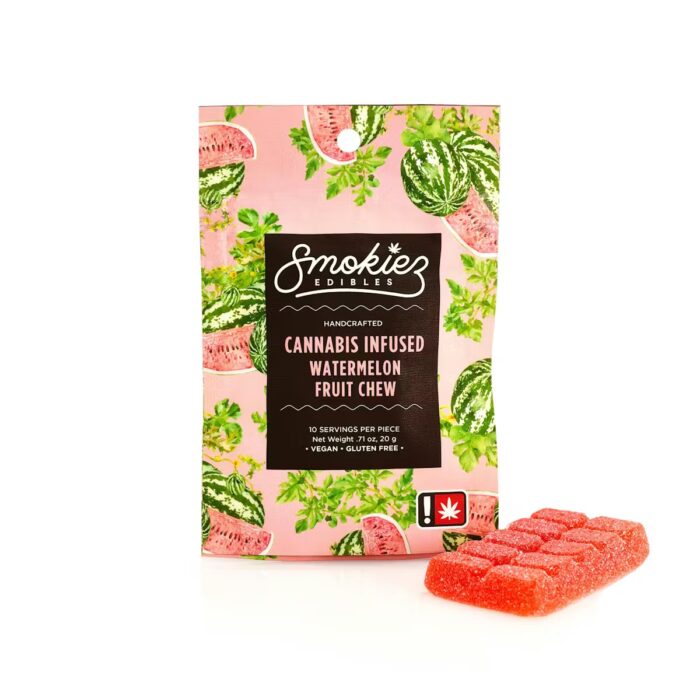 product_8b4d20ac-38ba-4f1d-ba24-4c4d3831d076 Smokiez Chews Hybrid Watermelon 100mg - Image 1