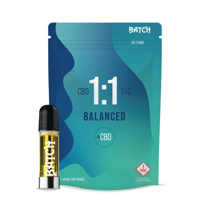 product_4adbcb5c-9a4e-4755-a1eb-b98faa98f785 Batch Become Cart 1:1 Balanced CBD:THC CBD 1g - Image 1