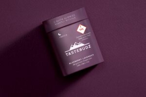 Tastebudz Gummies 1:1:1 Indica Blueberry Lavender CBN:CBD:THC 100mg