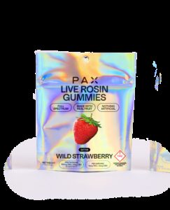 Pax Live Rosin Gummies Sativa Wild Strawberry 100mg