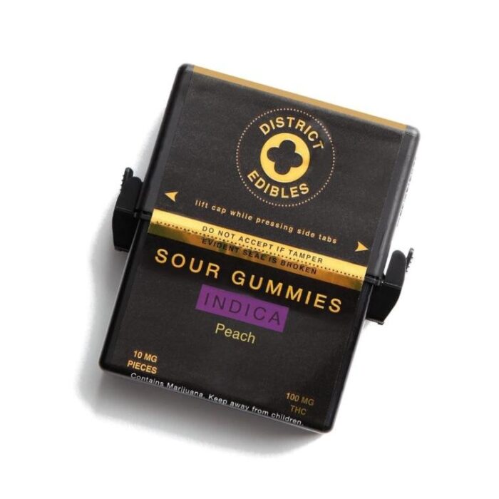 District - Sour Peach - Indica - 100mg - Image 1