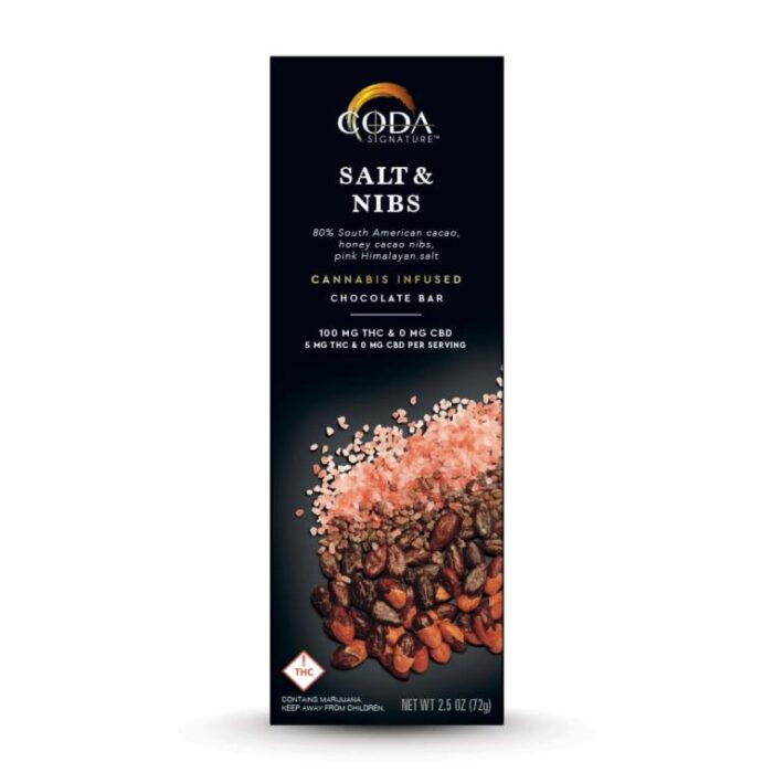 Coda - Bar - Salt & Nibs - Hybrid - THC 100mg - Image 1