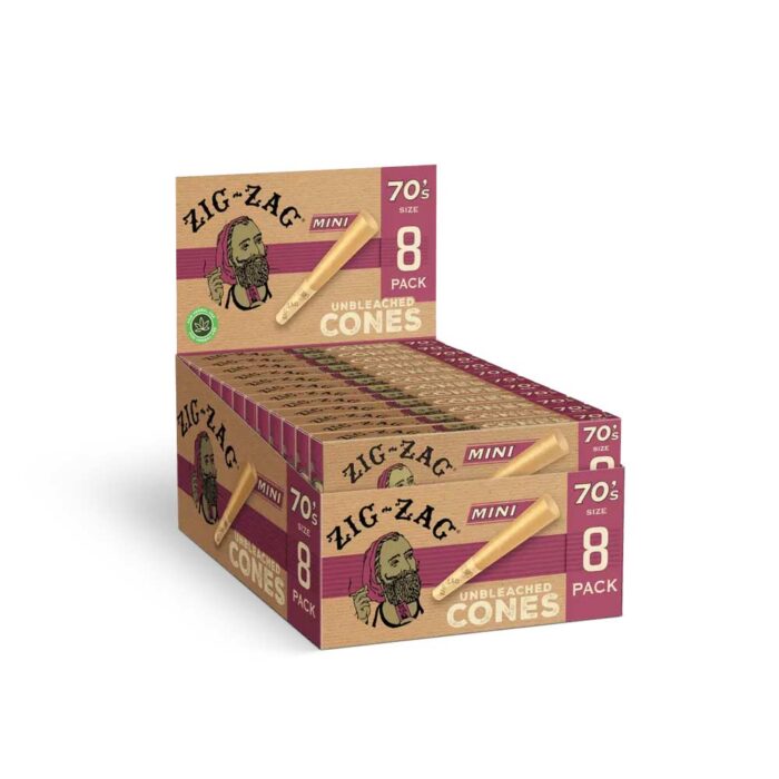 Zig Zag Unbleached Cones 70's Size 8pk - Image 1