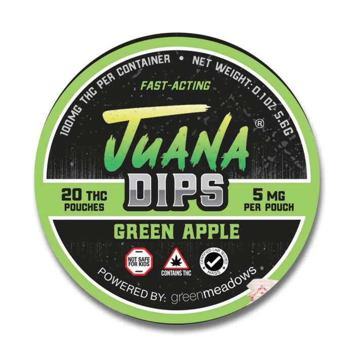 Juana Dips Pouches Green Apple 100mg - Image 1