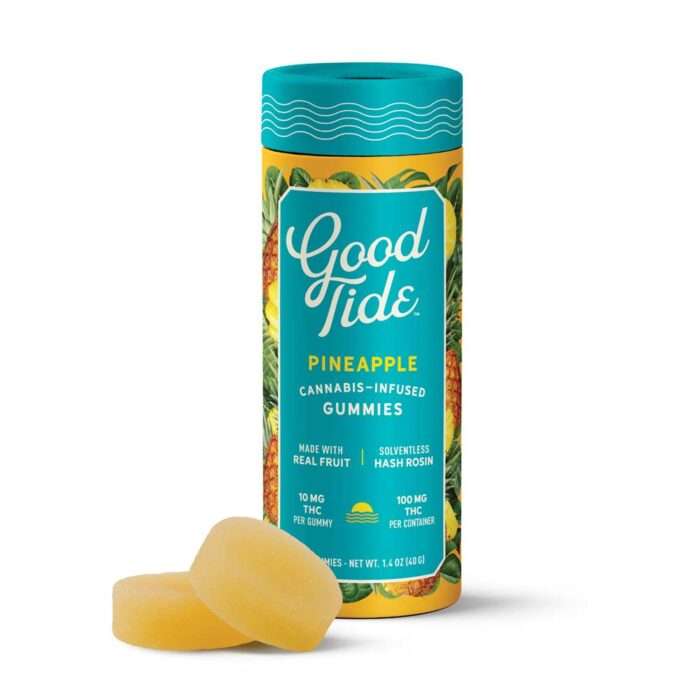 Good Tide Rosin Gummies Sativa Pineapple 100mg - Image 1