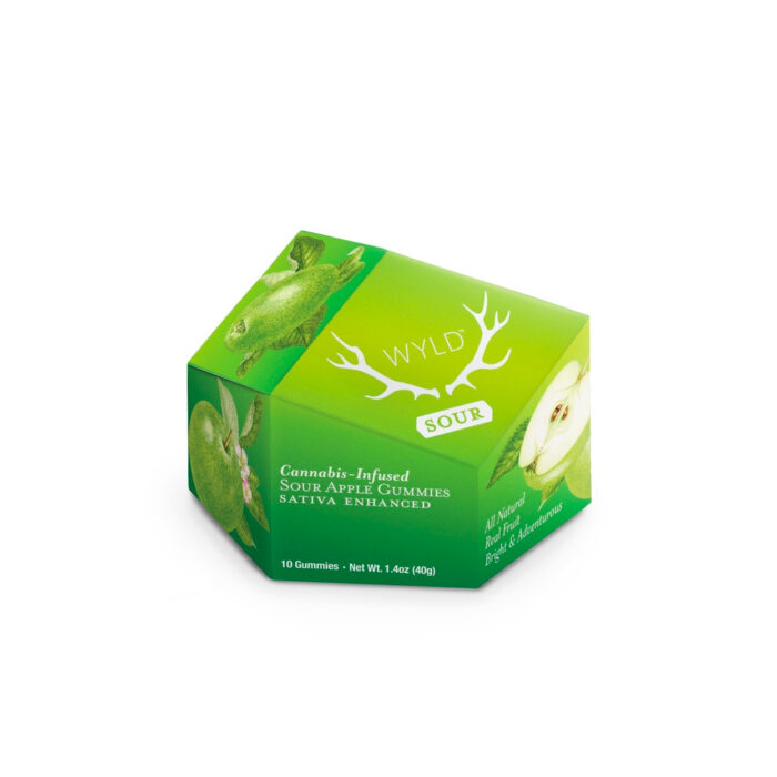 Wyld Gummies Sativa Sour Apple 100mg - Image 1