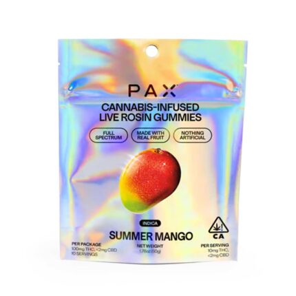 Pax Live Rosin Gummies Indica Juicy Mango 100mg