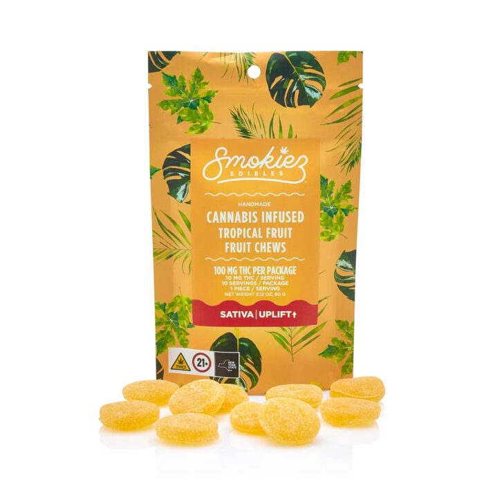 product_22ea9b7c-70f3-45c0-b11c-dfeab7c4fd37 Smokiez Chews 1:1 Tropical THC:CBD 100mg - Image 1