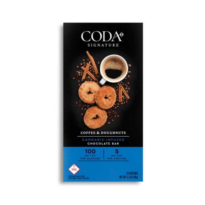 product_775970ac-9a3c-472b-936a-037535e676f1 Coda Chocolates Coffee & Doughnuts 100mg - Image 1