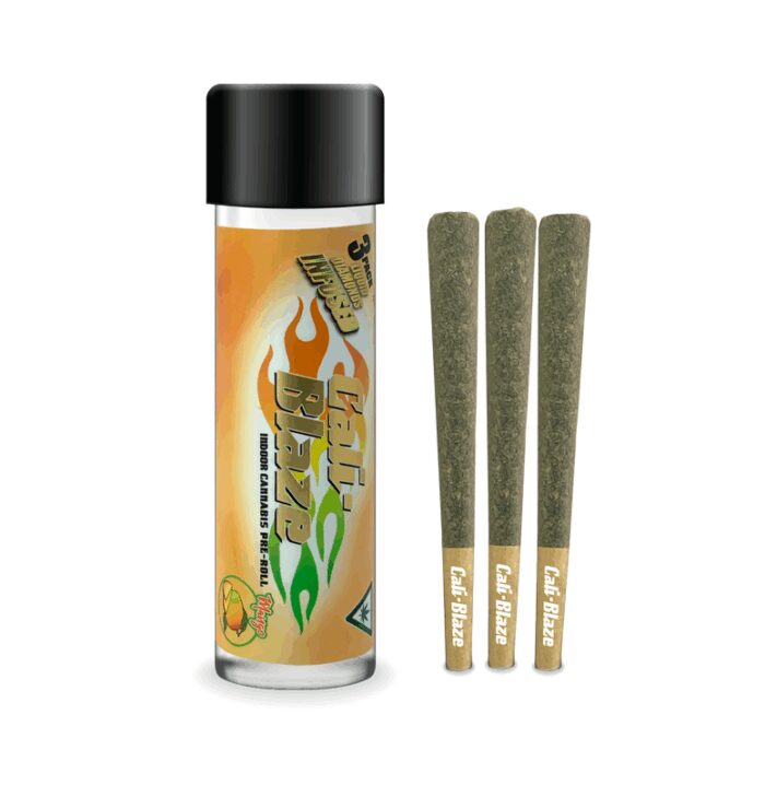 Cali Blaze Infused Pre-Roll 3pk Mango 1.8g - Image 1