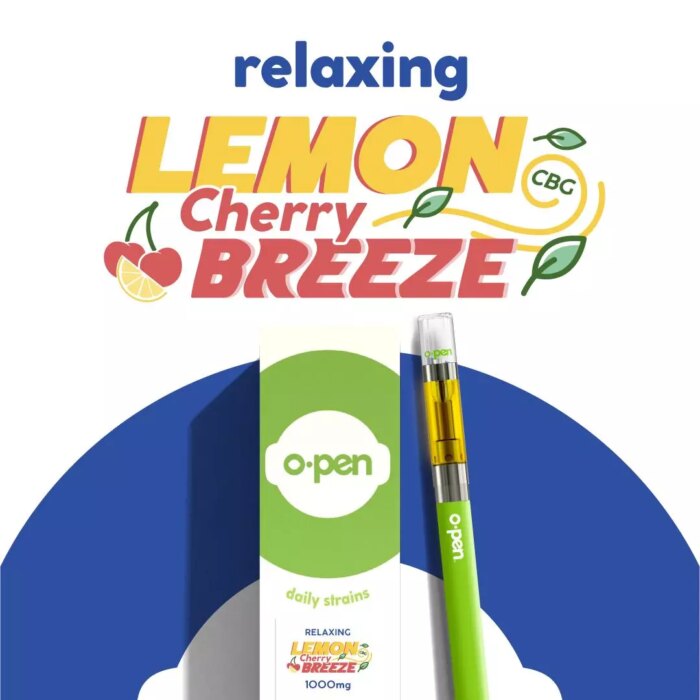 O.Pen Daily Strains Cart 1:1 Relaxing Lemon Cherry Breeze CBG:THC 1g - Image 1