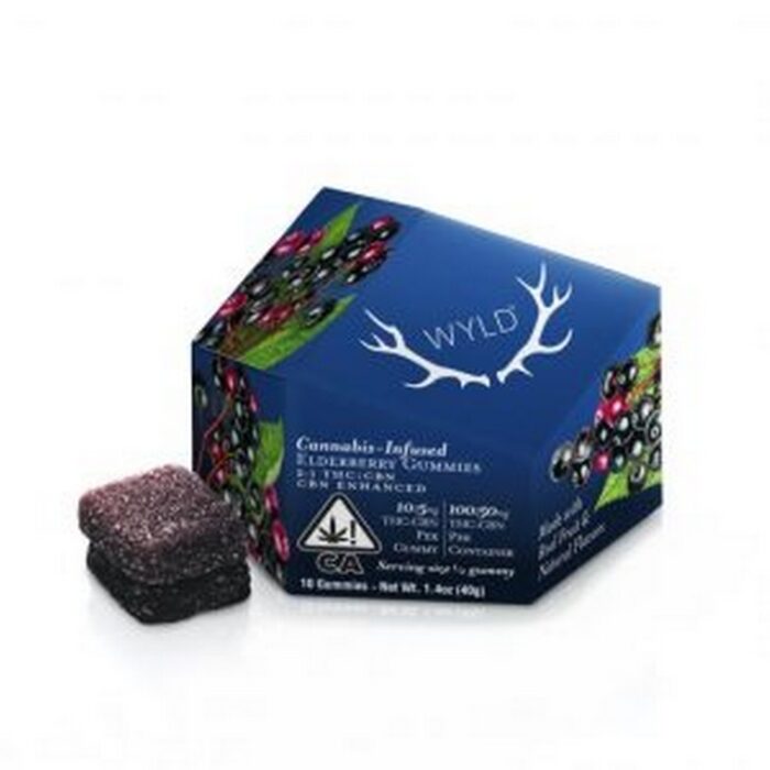 product_dffe24c0-1eea-4dc6-af09-9d5ec0dc70b5 Wyld Gummies 2:1 Indica Elderberry 100mg - Image 1