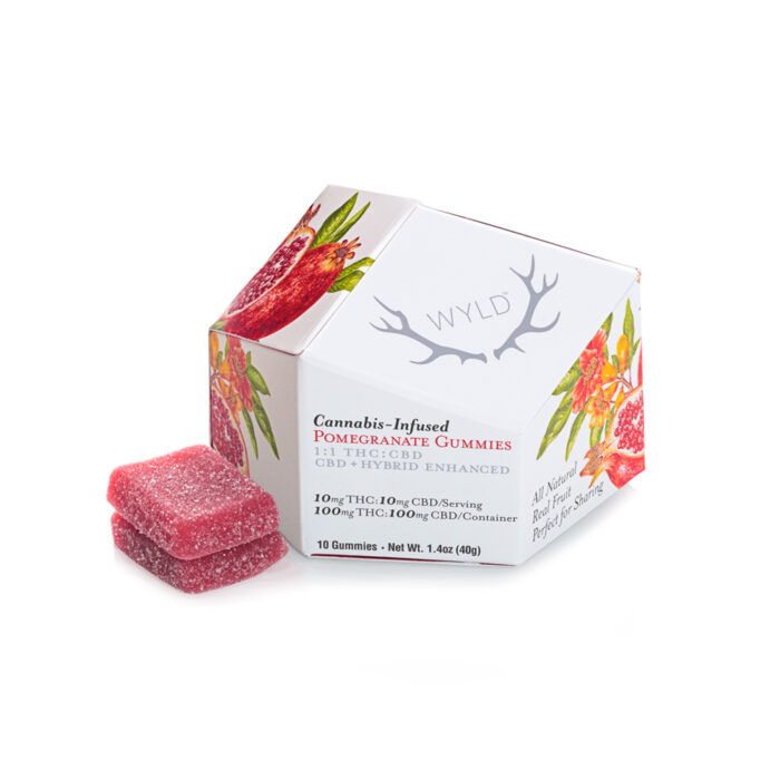 Wyld Gummies 1:1 Hybrid Pomegranate 100mg - Image 1