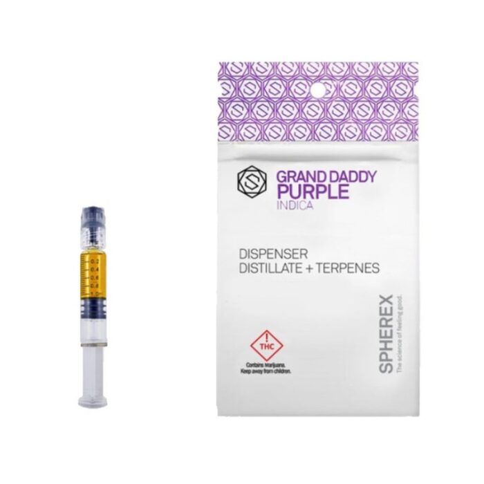 product_e862944e-85ce-42e4-b17d-3fcfdd66c3b7 Spherex Distillate Dispenser Indica Grand Daddy Purple 1g - Image 1