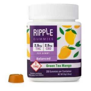 Ripple – Gummies – Green Tea Mango – 1:1 CBD:THC