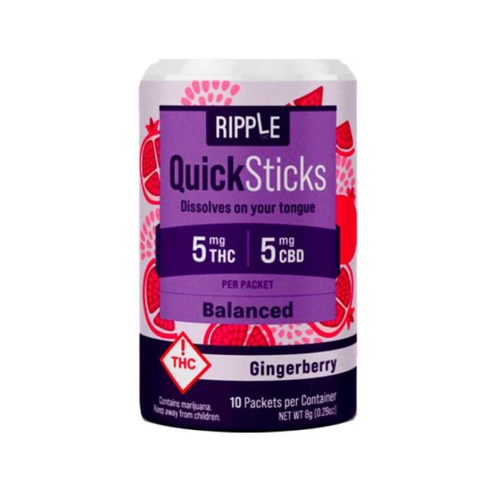 Ripple - Quicksticks - Balanced - Gingerberry - 1:1 CBD:THC 50mg - Image 1